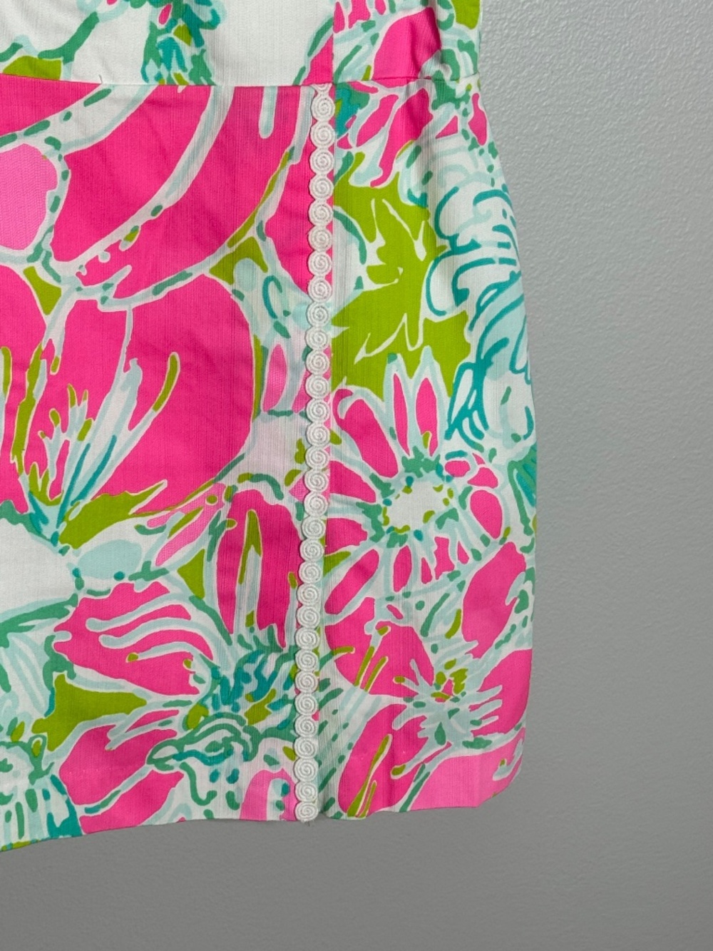 Lilly Pulitzer Jesse Skort Romper Dress Cotton Pink Green Floral Straps Sz 2 - Picture 5 of 16